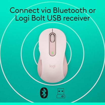 Logitech Signature M650 Wireless Mouse Small to Medium Sized Hands - Rose - color: Rose