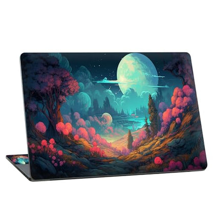 Universal Laptop Skin Sticker with 2 Wrist Pad Skins, Waterproof Scratch Resistant Vinyl Laptop Cover Decal, Cut to Fit for 11–15.6 Inch MacBook HP Dell Lenovo, Fantasy Forest Full Moon - color: Fantasy Forest Full Moon