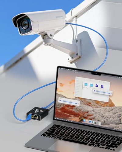Gigabit Ethernet Splitter 1 to 2, LAN Cable Splitters High Speed 1000Mbps RJ45 Ethernet Switch with USB C Power Cable for Cat5/5e/6/7/8 Cable