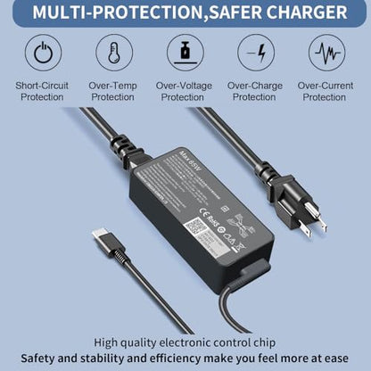 65W USB C Laptop Charger Replacement for Lenovo Thinkpad/Yoga/ Chromebook Laptop Computer, Thinkpad T14 T15 T16 E14 E15 Type C Laptop Charger Fast Charging
