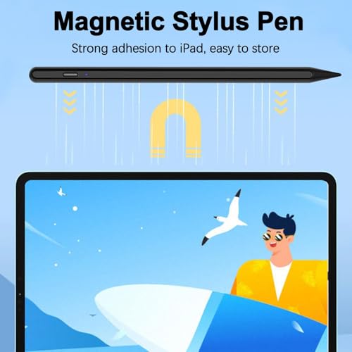 Stylus Pen for iPad 2025-2018 Active Pen 11th & 10th Gen Fast Chagring Stylus Pencil with Palm Rejection for Apple iPad 11th/A16/10/9/8/7/6th,Pro 12.9/11/13 inch M4,Air M2/M3/5/4/3,Mini A16/5th/6th - color: Black