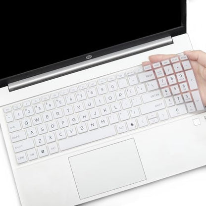 Keyboard Cover for 2026-2024 HP Laptop 15-fc 15-fd 15.6" Series 15z-fc000 15t-fd000 15-fd0123dx 15-fd0127dx 15-fc0245dx 15-fc0025dx 15-fd0023dx 15-fd0005dx 15t-fd100 fd0083wm 15-fc0093dx-White - color: White