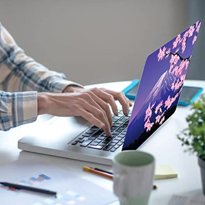 Laptop Skin Sticker Decal,13.3 14 15 15.4 15.6 inch Laptop Universal Vinyl Skin Sticker Cover,Dustproof Waterproof Reusable Art Decal Protector with Free 2 Wrist Pads (Mount Fuji and Cherry Blossoms) - color: Mount Fuji and cherry blossoms