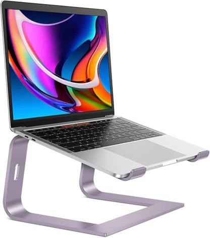 OMOTON Laptop Stand, Detachable Mount for MacBook Air/Pro Dell HP Purple | 11-17" Laptop Holder for Desk, Notebook Computer Mount, Lightweight Cooling for Desk, Ergonomic Home Office - color: Purple