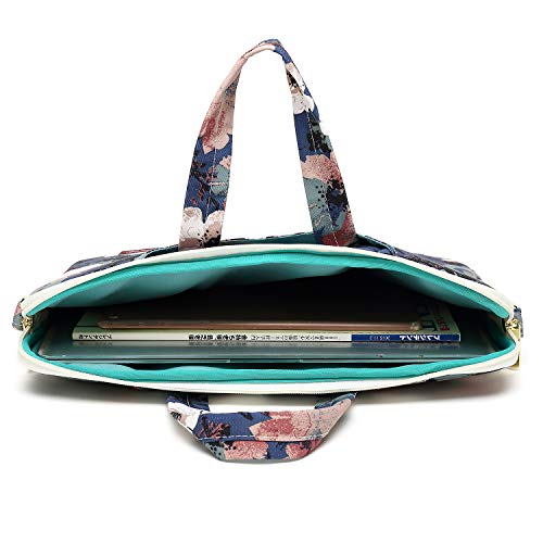 Camellia Pattern Laptop Shoulder Messenger Case Bag With 270 Degree Rebound Bubble Protection For Macbook Pro 15 and 15 inch-15.6 inch Laptop - color: ‎camellia(270 Cushioned)