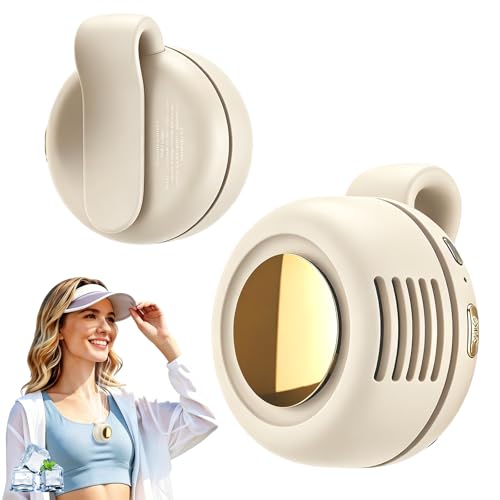 Portable Clip-On Fan, Mini Bladeless Waist Fan, 5100RPM 25dB Ultra-Quiet 3-Speed Rechargeable Small Whirlwind Fan, Hands-Free Personal Cooling for Outdoor Travel Office Camping with USB-C - color: White