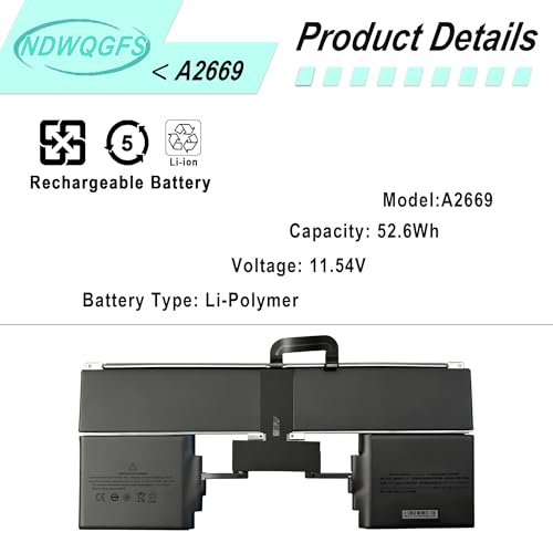 A2669 A2681 Replacement Battery for MacBook Air 13" M2 2022 Compatible with MLY33LL/A MLY43LL/A MLY13LL/A MLY23LL/A MLXX3LL/A MLXW3LL/A MLXY3LL/A MLY03LL/A Part 661-26150 Battery