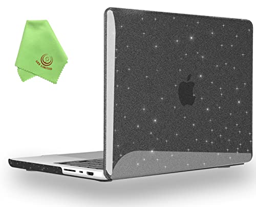 UESWILL Compatible with MacBook Pro 14 inch Case 2026-2021 Release with M5 M4 M3 M2 M1 Pro Max chip & Touch ID, Glossy Sparkly Hard Shell Protective Cover, Glitter Black - color: Glitter-Black, size: MacBook Pro 14" (M1 M2 M3 M4 M5)