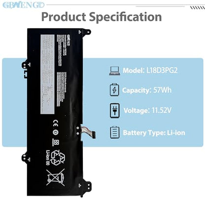 JPFMR Laptop Battery Replacement L18D3PG2 L18M3PG2 L18L3PG2 for 14E 14W 81MH 81MQ Chromebook S345-14AST 81WX Series 5B10T04979 5B10T04978 5B10T04980 11.4V 42Wh 3650mAh
