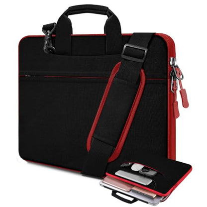 Laptop Case 15 inch Shoulder Bag Compatible with MacBook Air 15 M4 A3241 M3 A3114 M2 A2941 2025 2024 2023, XPS 15, HP Dell ASUS Lenovo and Most 15 inch Notebooks,Black red - color: Black Red, size: 15"