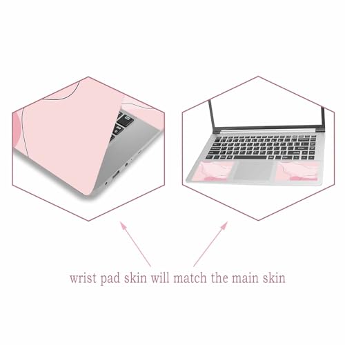 Laptop Decal Sticker Skin Cover, 11.6”12" 13" 13.3" 14" 15" 15.4" 15.6 inch Laptop Netbook Vinyl Skin Sticker Cover Art Notebook PC Reusable Protector (2 Wrist Pad Included), Art Modern Pink - color: Art Modern Pink