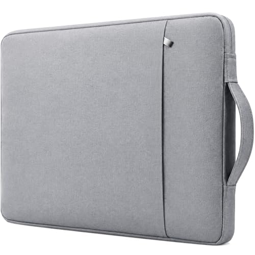 RAINYEAR 15.6 inch Laptop Sleeve Carrying Case with Handle & Pocket, Gray | Protective Padded Polyester Laptop Sleeve Case Briefcase Compatible with 15.6 Inch Notebook Computer Chromebook - color: Gray, size: 15.6"