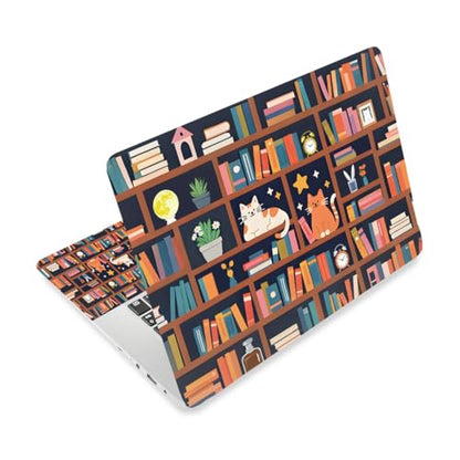 Laptop Skin Sticker Decal PVC Vinyl Sticker Notebook PC Protector Waterproof Scratch Resistant Laptop Skin for 12.1 13 13.3 13.6 14 15 15.3 16 Inch Bookshelf Cartoon Style - color: Bookshelf
