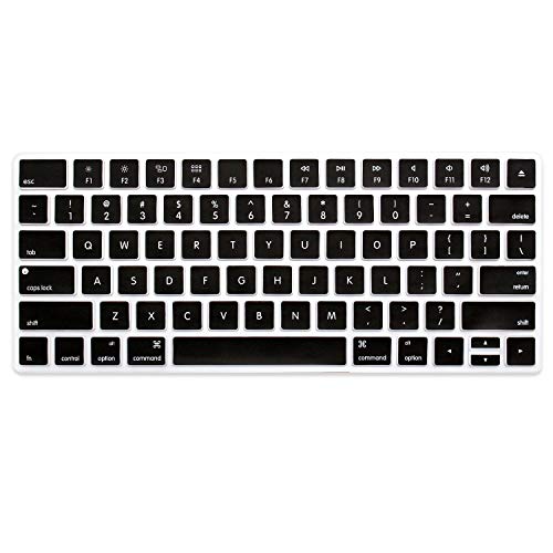 ProElife Ultra Thin Silicone Keyboard Protector Cover Skin for Apple Magic Keyboard & Magic Keyboard 2 (U.S Version, Model: MLA22L/A-A1644, Without Numeric Keypad) (Black) - color: Black