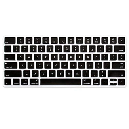 ProElife Ultra Thin Silicone Keyboard Protector Cover Skin for Apple Magic Keyboard & Magic Keyboard 2 (U.S Version, Model: MLA22L/A-A1644, Without Numeric Keypad) (Black) - color: Black