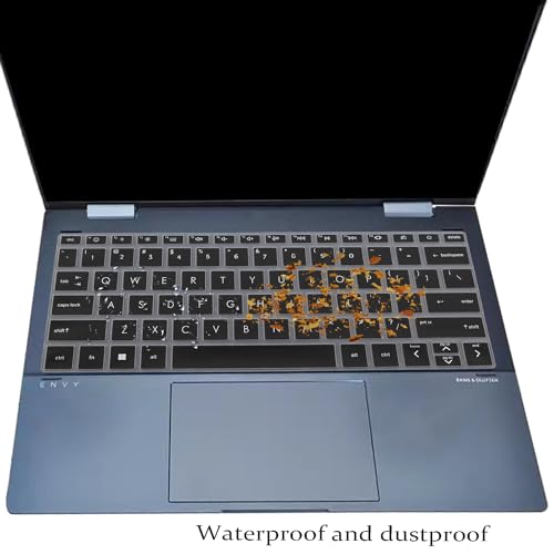 Keyboard Cover for HP Envy x360 13-bf 13t-bf 13-bf0013dx 13-bf0797nr 13t-bf000 13-bf0121TU 13-bf0123TU 13-bf0059tu 13.3 inch Laptop Skin(NOT for Envy 13-ba 13-bd 13-be Series)-Black - color: Black