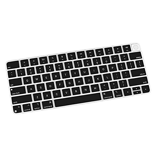 Allinside Soft Silicone Keyboard Cover for iMac Magic Keyboard (A3118 A2449 A2450, 2021–2024), Quiet Typing Keyboard Protector Skin, US Layout, Black - color: Black, size: Magic Keyboard (2021 iMac 24" A2449/A2450)