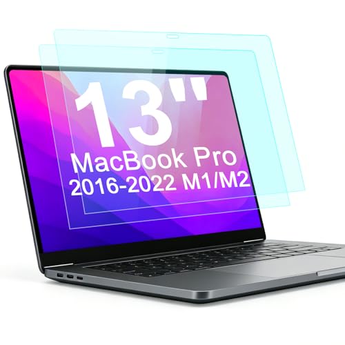 2-Pack Anti Blue Light Screen Protector for MacBook Pro 13 Inch (2016, 2017, 2018, 2019, 2020, 2021, 2022, M1, M2)), Matte Anti Glare Film Eye Protection Shield for Mac 13In, Anti-Scratch Protector - size: MacBook Pro 13 Inch(2016-2022)