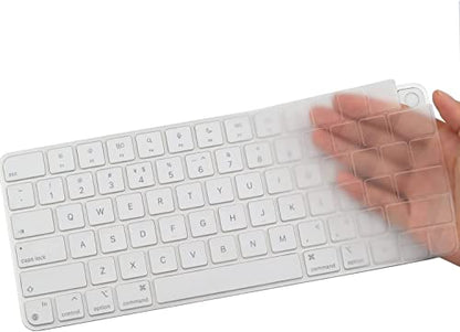 Keyboard Cover Skin for 2023 2021 Apple iMac 24 Inch Magic Keyboard M3 Chip/M1 Chip with Touch ID, Ultra Thin Keyboard Skin for 2024 2023 2022 2021 iMac 24 Model A2449 A2550 Protective Accessories-TPU - color: TPU