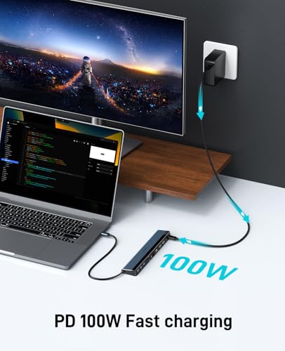 NewQ USB C Docking Station with Dual HDMI 4K, 100W PD-in, 12-in-1 Laptop Dock for Windows, MacBook, Chromebook - style: without charger