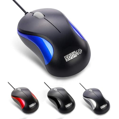 Laptop Mouse, Mini USB Wired Optical Mouse Portable for Children Student Teenager Notebook, MacBook,Desktop - Blue by SOONGO - color: Deepblue