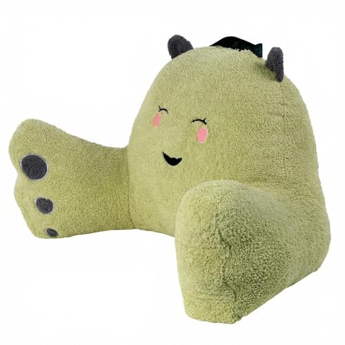 Reading Pillow for Sitting in Bed Couch Teens/Adult, Back Rest Pillow for Sitting Up in Bed with Shredded Memory Foam, Includes Arms and Washable Cover (Sage Green, Cloud Velvet) - color: Green, size: Cloud Velvet