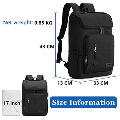 YALUNDISI Laptop Backpacks Travel Backpack Carry On Backpack Casual Daypack with USB Charging Port for Men Women Black - color: Black