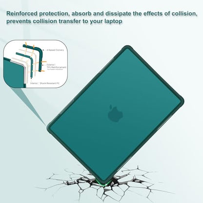 MOSISO Compatible with MacBook Air 13 inch Case M5 M4 M3 M2, Teal Green | 4 in 1 Kit Anti-Crack Hard Shell with Kickstand for MacBook Air 13.6 inch Case 2026-2022 A3449 A3240 A3113 A2681 - color: Teal Green