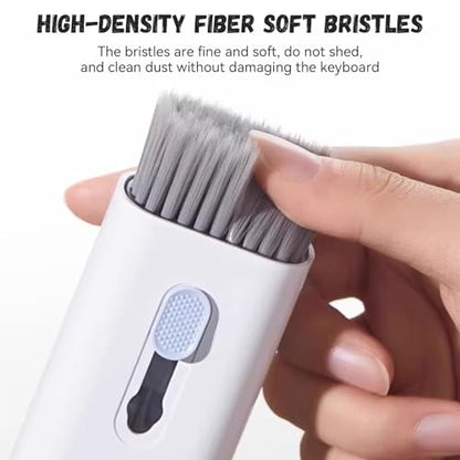 7-in-1 Keyboard and Electronics Cleaning Kit – Multi-Functional Cleaning Brush Set for Laptop, Earbuds, Screen, Phone, Keyboard, Dust Removal and Keycap Puller Tool