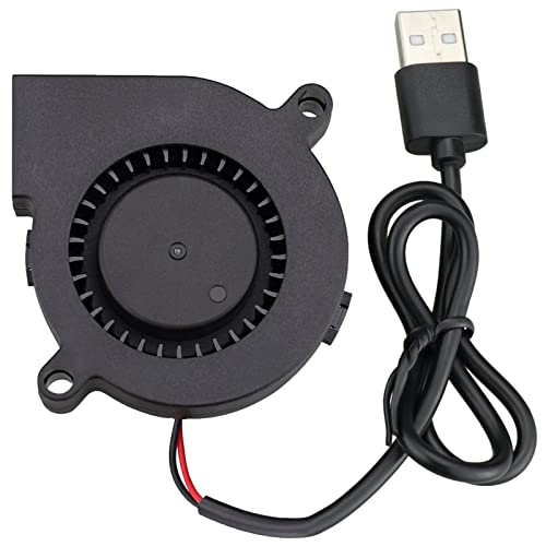 GDSTIME 50mm USB Blower Fan with 3 Speeds Control, 5015 DC 5V Turbine Turbo Cooling Fan for Small Appliances Series Replacement - size: 50mm x 15mm