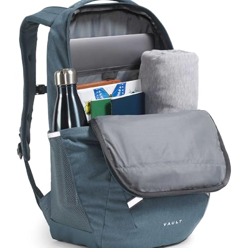 The North Face Women's Vault Everyday Laptop Backpack - Commuter Travel Bag, Water-Repellent, Spacious Main Compartment, Granite Grey Light Heather/Frost Grey, One Size - color: Granite Grey Light Heather/Frost Grey