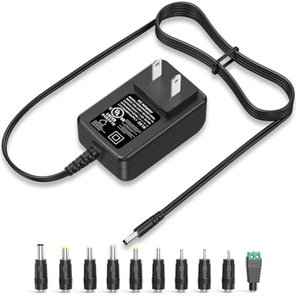 20V 1.5A 1A Charger Power Supply Adapter with 10 Interchangeable Jacks UL | Power Cord 20V 30W 20 Volt 1500mA 1000mA 800mA 500mA DC Adaptor PERFEIDY