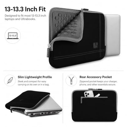 13 Inch Laptop Sleeve Neoprene Padded Case for Work and Commute - Gray - color: Gray