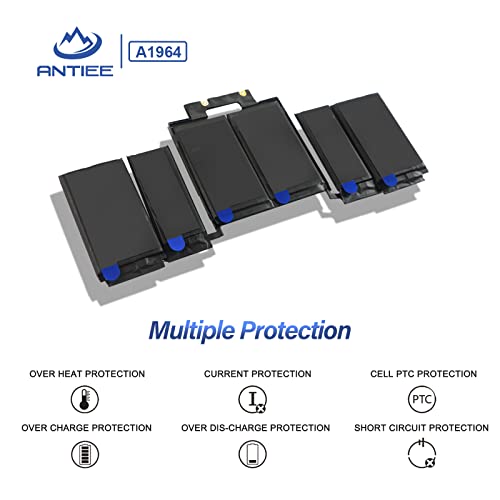 ANTIEE A1989 A1964 Laptop Battery for MacBook Pro 13 Inch A1989 (Mid 2018 2019) A2251(2020 Release) EMC 3214 3358 3348 MR9Q2LL/A MR9R2LL/A MR9T2LL/A MR9U2LL/A MR9V2LL/A MV962LL/A MV9A2LL/A - size: 10*4.5*0.32inch A1964