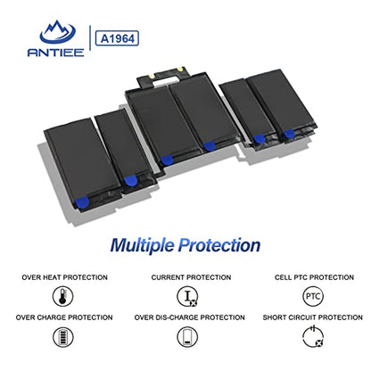 ANTIEE A1989 A1964 Laptop Battery for MacBook Pro 13 Inch A1989 (Mid 2018 2019) A2251(2020 Release) EMC 3214 3358 3348 MR9Q2LL/A MR9R2LL/A MR9T2LL/A MR9U2LL/A MR9V2LL/A MV962LL/A MV9A2LL/A - size: 10*4.5*0.32inch A1964