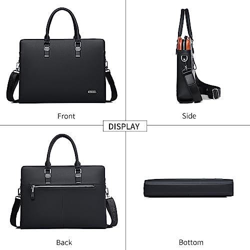 FSD.WG]Business Bag Leather Briefcase Shoulder Laptop Business Bag for Men - color: Black(xl)