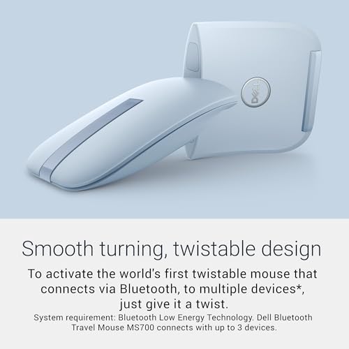 Dell Wireless Gaming Mouse MS700, 4000 DPI, 2 Buttons | Bluetooth 5.0, Optical LED, Touch Scroll, Swift Pair, AAA Batteries, 24 Month Runtime, 3 Year Advanced Exchange, Misty Blue - color: Misty Blue