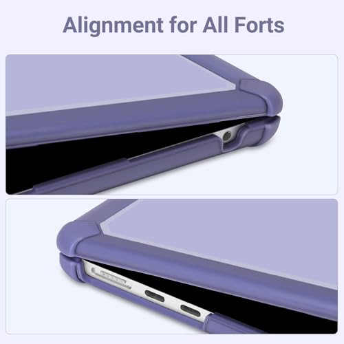 MOSISO Compatible with MacBook Air 13 inch Case M5 2026 M4 M3 M2 2025-2022 | A3449 A3240 A3113 A2681, 3 in 1 Kit Crack-Resistant Heavy Duty Protective Hard Shell Case Cover with TPU Bumper,Lavender Gray - color: Lavender Gray