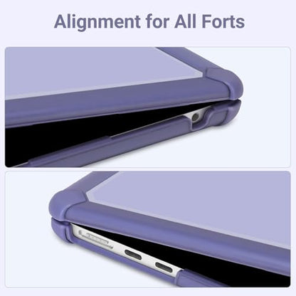 MOSISO Compatible with MacBook Air 13 inch Case M5 2026 M4 M3 M2 2025-2022 | A3449 A3240 A3113 A2681, 3 in 1 Kit Crack-Resistant Heavy Duty Protective Hard Shell Case Cover with TPU Bumper,Lavender Gray - color: Lavender Gray