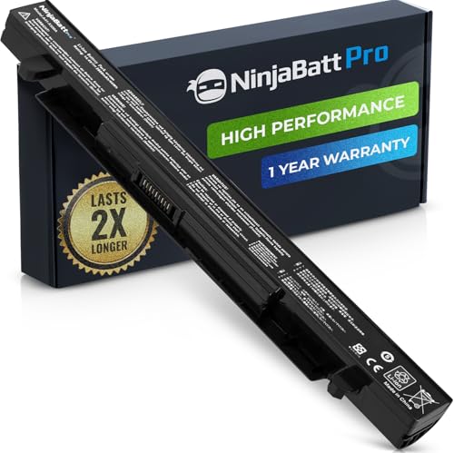 NinjaBatt A41-X550A Battery for Asus X550C X550L X550J X550CA X552E | Fits A41-X550 R510C R510L R510 X550V X550A X550D X550EA X550VX K550L F550V F550C P550C – 4 cells 2600mAh 44Wh - size: ASUS A41-X550A