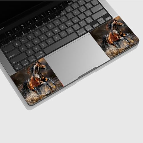 Universal Laptop Skin Sticker with 2 Wrist Pad Skins, Waterproof Scratch Resistant Vinyl Laptop Cover Decal, Cut to Fit for 11–15.6 Inch MacBook HP Dell Lenovo, Horse - color: Horse