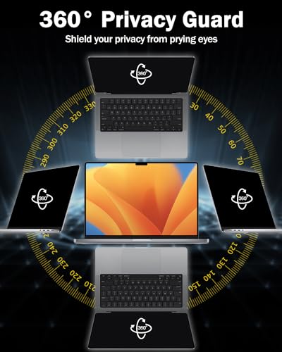 F FORITO 16 Inch 16:10 360° Laptop Privacy Screen Protector, Anti Peeping and Anti Glare Laptop Privacy Shield, Reduce Eye Strain & Eye Protection - size: 16 Inch Computer with 16:10 Aspect Ratio