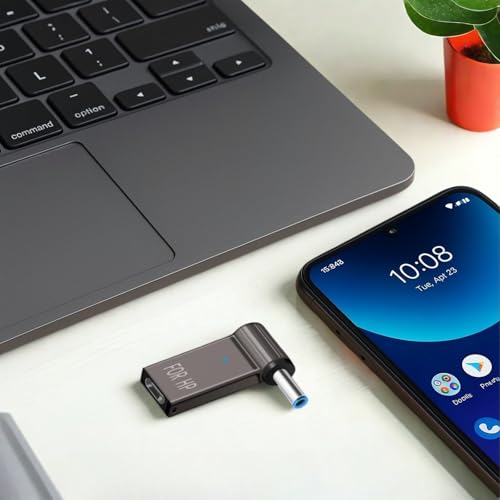 USB C to 4.5mm Laptop Charging Adapter, Female Type C to Male DC 4.5 x 3.0mm(0.6mm) Jack Plug Converter 100W PD Power Connector for H.P Notebook Probook Elitebook f233wm f211wm ENVY 13 15 17 laptop
