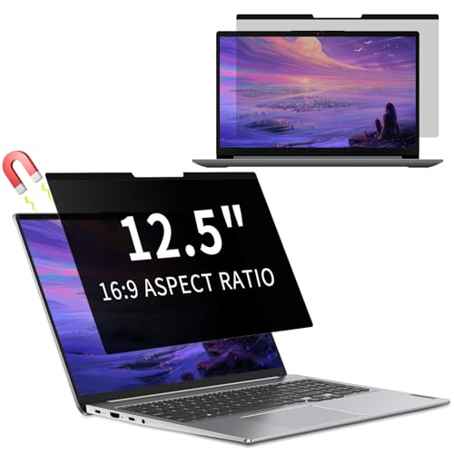 Removable Magnetic Privacy Filter for 12.5 inch 16:9, Anti Spy Anti-Glare Laptop Monitor Screen Protector, Blue Light Blocking Film for Notebook 12.5''（283 * 166） mm - size: 12,5 Zoll 16:9