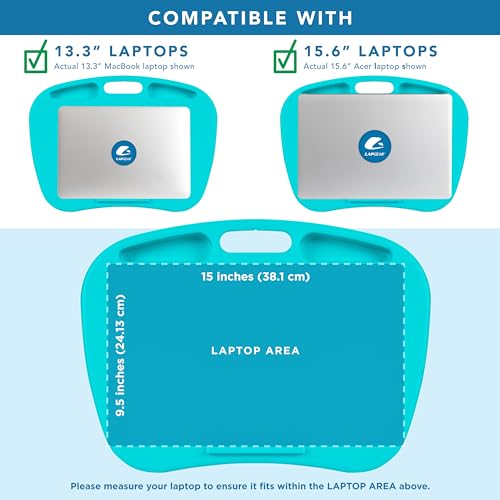 LAPGEAR MyDesk Lap Desk – Turquoise, 12-Pack, Fits 15.6” Laptops - color: Turquoise, size: Pack of 12