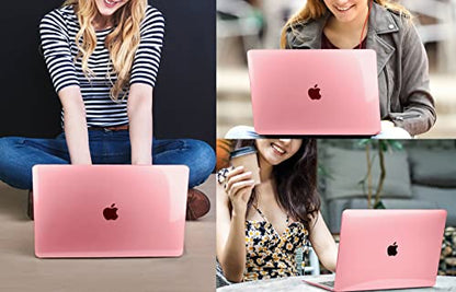CISSOOK for MacBook Pro 13 Inch Case Pink M2 A2338 M1 A2251 A2289 | Hard Shell Case with Keyboard Cover Screen Protector for MacBook Pro 13 2025-2020 Released with Touch Bar -Clear Pink - color: Clear Pink