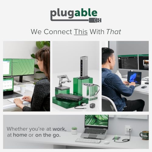 Plugable USB C to VGA Adapter, Thunderbolt 3 to VGA Adapter Compatible with MacBook Pro, Windows, Chromebooks, 2018 iPad Pro, Dell XPS, and More (Driverless, Supports up to 1920x1200 @ 60Hz)