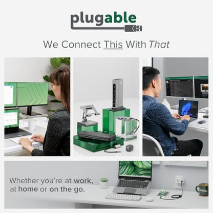 Plugable USB C to VGA Adapter, Thunderbolt 3 to VGA Adapter Compatible with MacBook Pro, Windows, Chromebooks, 2018 iPad Pro, Dell XPS, and More (Driverless, Supports up to 1920x1200 @ 60Hz)
