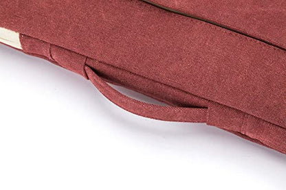 Kinmac 360° Heavy Duty Protective Laptop Sleeve Case Bag Cover with Handle for MacBook Air 13 inch,iPad Pro 13 inch and 13.3 inch HP,Dell,Lenovo,Asus,Acer Laptop (Wine Red Canvas) - color: Wine Red, size: 12 inch-13.3 inch