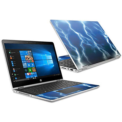 MightySkins Skin Compatible with HP Pavilion x360 15.6" (2018) - Lightning Storm | Protective, Durable, and Unique Vinyl Decal wrap Cover | Easy to Apply, Remove, and Change Styles | Made in The USA - color: Lightning Storm